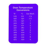 Oven Temp Conversion Magnet