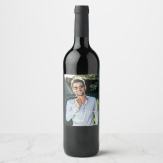 over all print your photo  wine label