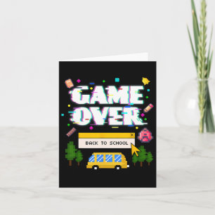 Over Back To School Funny Retro Gamer Teacher Stud Card