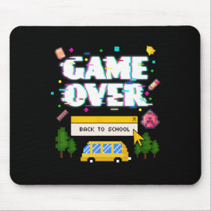 Over Back To School Funny Retro Gamer Teacher Stud Mouse Pad