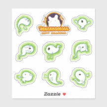 Over-Dramatic Ghosts Sticker Sheet for Halloween