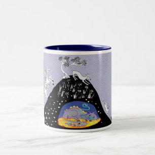 over hill and under hill Two-Tone coffee mug