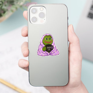 Over It Frog Cozy Meme Sticker