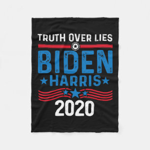 Over Lies Joe Biden Vice President Harris Fleece Blanket