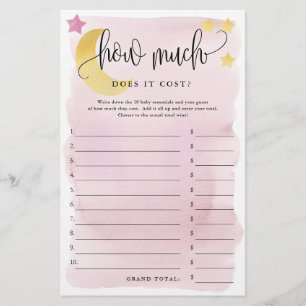 Over Moon, How Much is It-Pink Paper Game Card