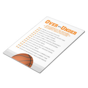 Over or Under Basketball Baby Shower Game Pack Notepad