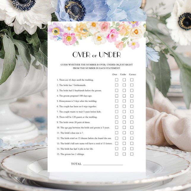 Over or Under Bridal Shower Game (Creator Uploaded)