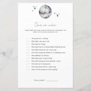Over Or Under Disco Ball Bridal Shower Game