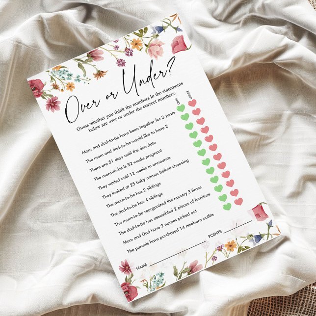 Over or Under Game |  Baby Shower Game (Creator Uploaded)