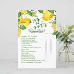 Over or Under Game - Lemon