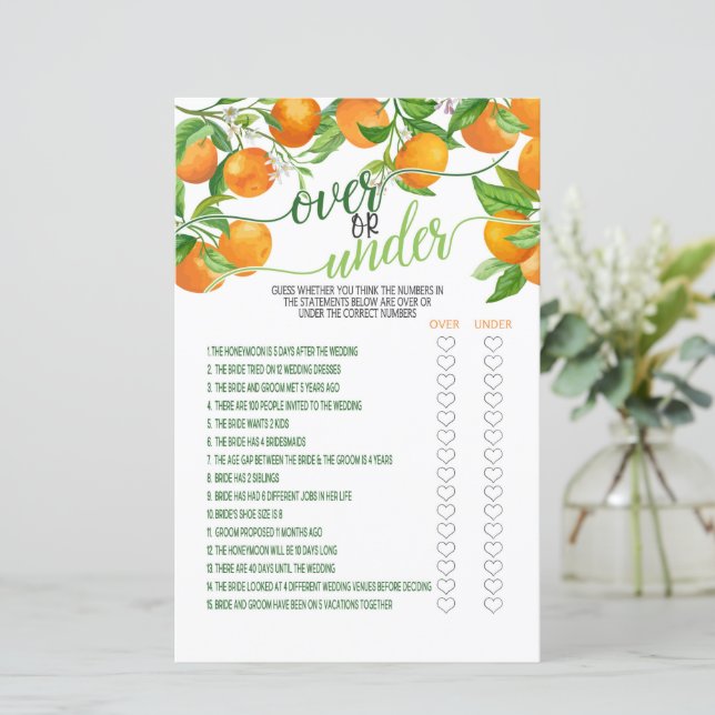 Over or Under Game - Orange (Standing Front)