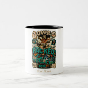 Over Packed Personalized Funny Student Two-Tone Coffee Mug