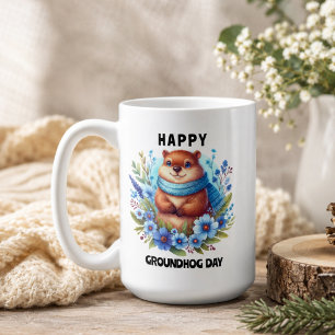 Over Rated? Watercolor Celebrating Groundhog Day  Coffee Mug