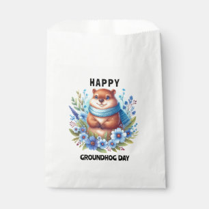 Over Rated? Watercolor Celebrating Groundhog Day Favour Bag