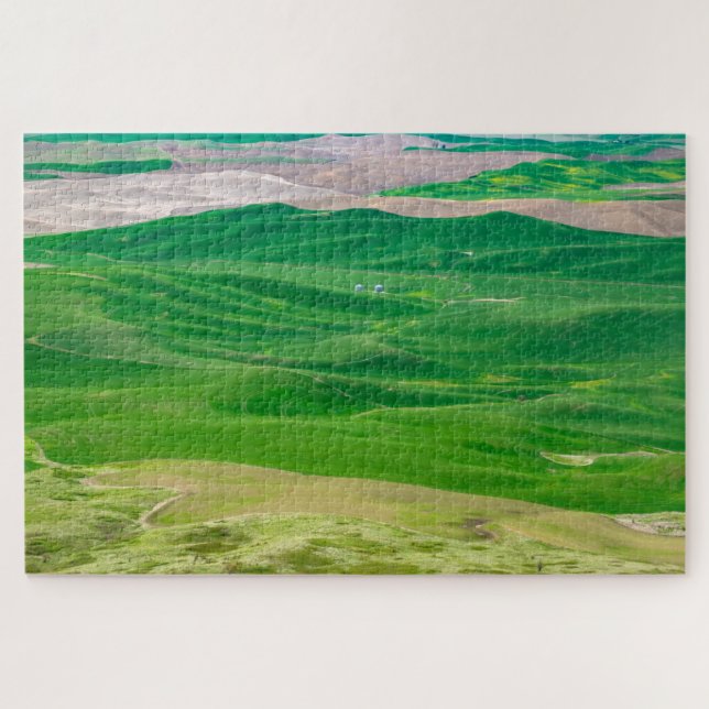 Over the Green Palouse from Steptoe Butte Hard Jigsaw Puzzle (Horizontal)