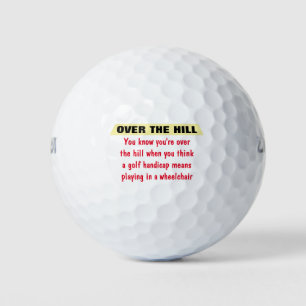 Over The Hill Birthday Golf Balls