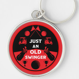 Over The Hill Birthday Golfer Keychain