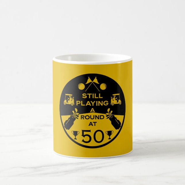 Over The Hill Birthday Golfer Magic Mug (Center)