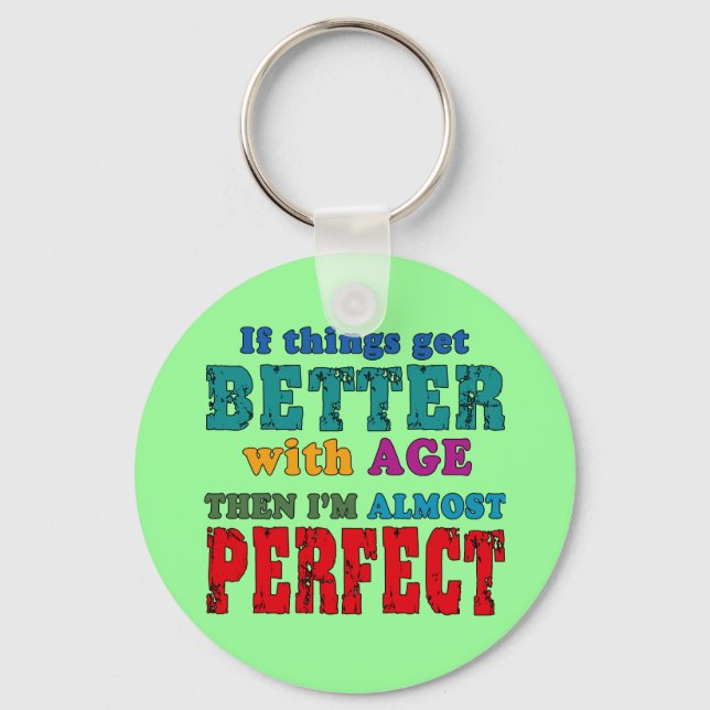 Over the Hill Birthday Humour Keychain (Front)