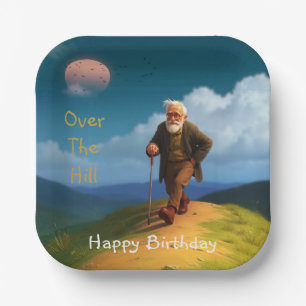 Over The Hill Birthday Paper Plate