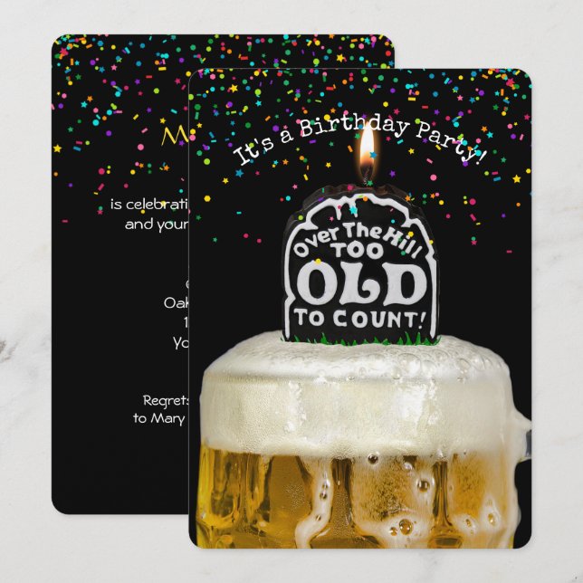 Over the Hill Birthday Party Invitation (Front/Back)