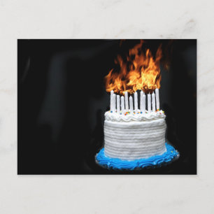 Over the hill birthday postcard
