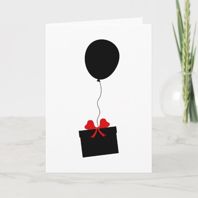 Over The Hill Black Balloon Birthday Card (Front)