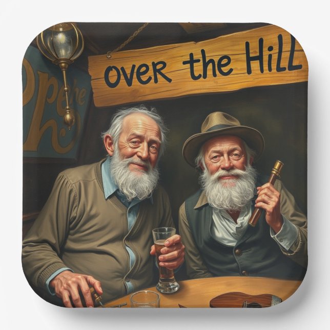 Over The Hill Club 2 Paper Plate (Front)