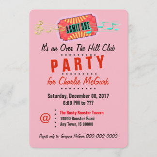 Over The Hill Club Party Invitation