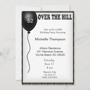 Over the Hill Customizable Age Birthday Invitation