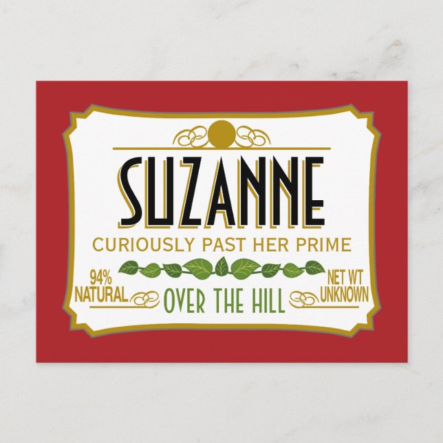 Over the Hill Funny Birthday Party Postcard (Front)