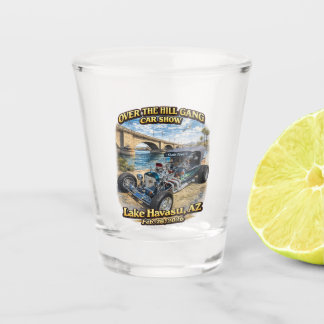 Over The Hill Gang Car Club Lake Havasu AZ Hot Rod Shot Glass