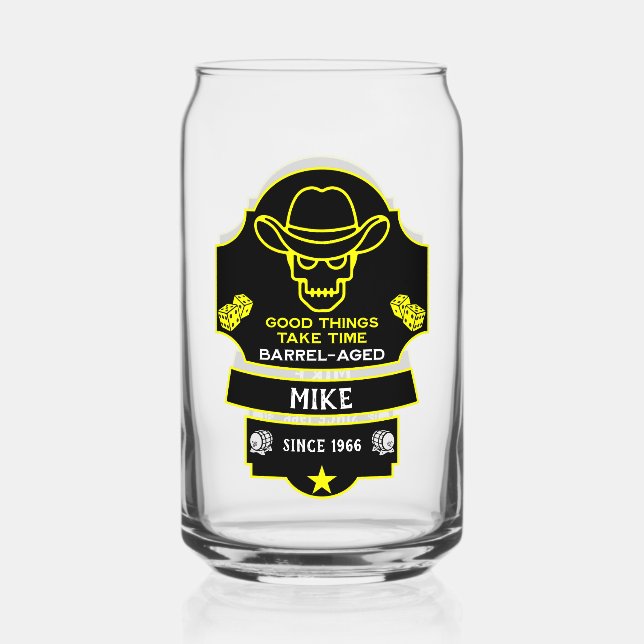 Over The Hill Getting Old Can Glass (Front)