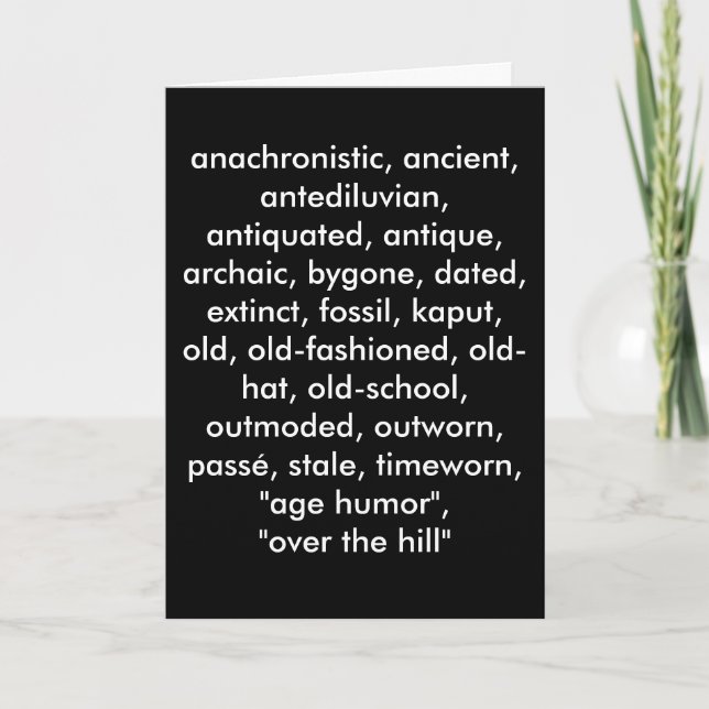 OVER THE HILL HUMOROUS BIRTHDAY CARD (Front)