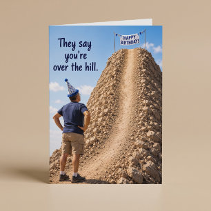 Over The Hill Men's Funny Birthday Card