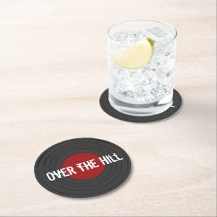 Over the Hill Rock N Roll Record  Round Paper Coas Coaster