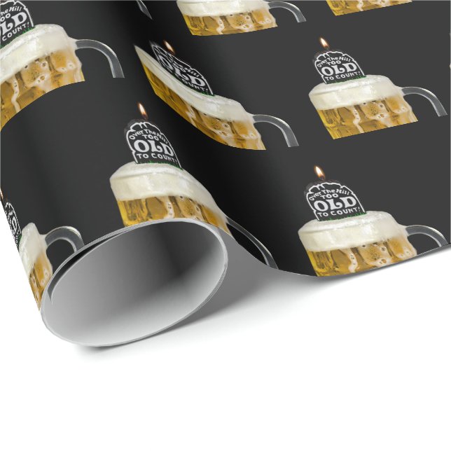 Over the Hill Tombstone Birthday Wrapping Paper (Roll Corner)