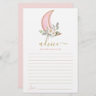 Over the moon Advice for Mom To Be card