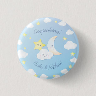 Over the Moon and Stars 1 Inch Round Button