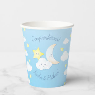 Over the Moon and Stars Baby Shower Paper Cups