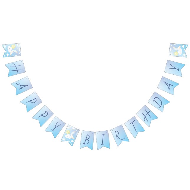 Over the Moon and Stars Birthday Party Bunting Flags (All)