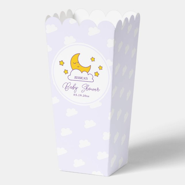 Over The Moon and Stars Gender Neutral Baby Shower Favor Box (Front)