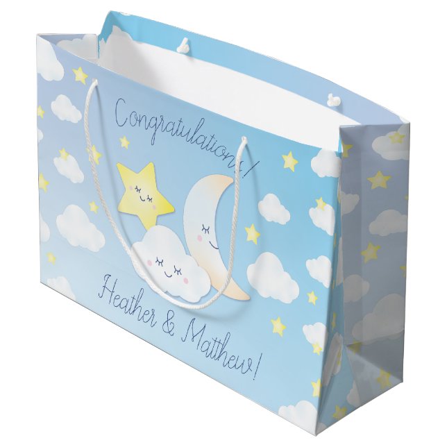 Over the Moon and Stars Large Gift Bag (Back Angled)