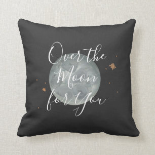 Over the Moon and Stars Throw Pillow
