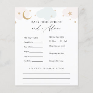 Over the Moon Baby Advice and Predictions Card