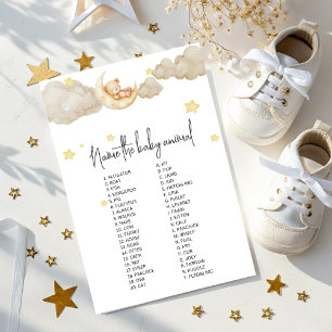 Over The Moon Baby Animal Name Game for Baby Showe