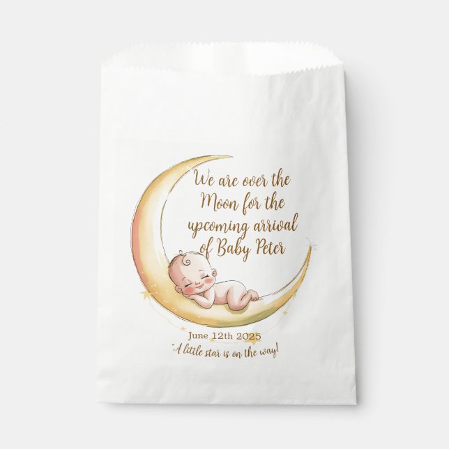 Over the moon Baby Celestial-Themed Baby shower Favour Bag (Front)