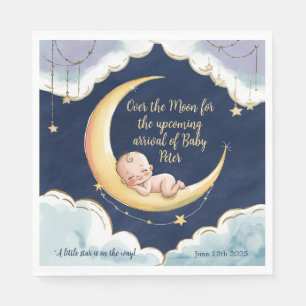 Over the moon Baby Celestial-Themed Baby shower Napkin