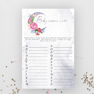 Over the Moon Baby Shower Baby name race game