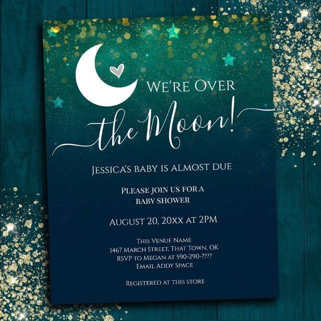 Over the Moon Baby Shower Budget Invitation (Creator Uploaded)